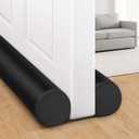 MAXTID Large Door Draft Stopper for Bottom of Door 36 Inch Under Door Draft Blocker Under Door Gap Filler Weather Stripping Adjustable Twin Door Sweep Door Draft Guard Window Seal Black (36", Black)