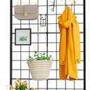 Grid Wall Panel 1PCS Display Stand 2' x 5.2' FT Black Gird Wall Panels Movable Retail Display Racks Floorstanding Gridwall Heavy Duty with Wheel for Art Craft Photo Displays Fair Trade Show