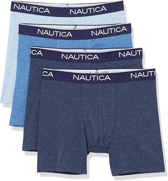 Nautica mens 2 Pack Heather Stretch Boxer Briefs, L