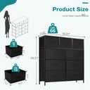 OLIXIS 9 Drawers Storage Organizers Units, Closet Organizers and Storage for Clothes, Fabric Storage Drawer for Living Room, Chest of Dresser in 39.4" D x 11.8" W x 39.9" H, Black