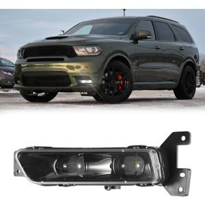 GearUp Left Driver Side LED Fog Light for Jeep Grand Cherokee SRT 2017-2022 for Dodge Durango SRT 2014-2022 Front Bumper With Bulbs Assembly 68275511AC