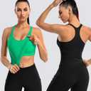 ATTRACO Women Ribbed Workout Crop Tops with Built in Bra Yoga Racerback Tank Top Tight Fit (Black, M)