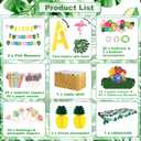 Tropical Luau Party Decoration Pack Hawaiian Beach Theme Party Flamingo Pineapple Dcors Multi Scene Luau Party Supplies (135pcs) Happy Birthday & Aloha Felt Banner Table Skirt Disposable Tablecloth