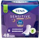 Tena Sensitive Care Incontinence Pads, Bladder Control, Postpartum for Women, Overnight Absorbency, Extra Coverage, 48 Count