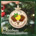 2 x Pickleball Christmas Ornament - Funny Wood Holiday Decor for Pickleball Lovers, Paddle and Ball Tree Hanging Gift for Player, Coach, or Team - Sports Xmas Keepsake, 2 Layer Wood