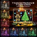 LED Note Board with 7 Colors, 12"x 8" LED Drawing Board for Kids, Includes Adapter, 7 Markers, Soft Cloth, Hanging Chain, Christmas Gift (2025 Upgrade Edition) ((12x8 inches) - More Space for Creativity)