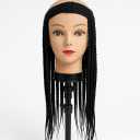 Synthetic Box Braided Headband with Adjustable Strap, Instant Box Braid Wig Cap for Women lightweight Synthetic Braided Wig with Headband (Black braids)