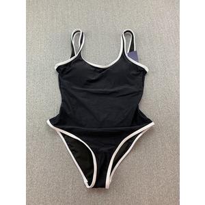 Leoparts Slimming 1 Pc Swimsuit Womens Small Classic Black White Trim Modern M