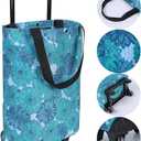 Rolling Shopping Bag, Small Shopping Cart with Wheels,Collapsible Portable Waterproof Tote for Market & Grocery RunsGift for Women & Seniors(Flower)