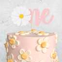 Daisy First Birthday Cake Topper - One Groovy Toppers, Party Decorations Supplies, Flower Cake Topper for Retro Hippie Boho Girl Birthday
