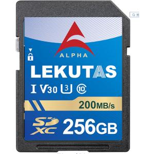 256GB SDXC UHS-I Memory Card - Up to 200MB/s Read Speed, C10, U3, V30, 4K UHD, Full-HD & 4K Video SD Card for Canon Nikon Sony Fujifilm DSLR Cameras or Mirrorless Cameras