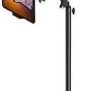 BluuSuuk Tablet Floor Stand with Double Weight Base, Overhead Bed Phone Mount Height Adjustable Arm Stretchable Stand Holder, Compatible with iPad Mini Air Pro, Galaxy Tab, Kindle, Switch, Cell Phones
