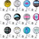 Landical 12 Pcs Funny Surgery Badge Reel Cute Surgical Badge Holder Retractable ID Clip Accessories for Nurses Doctor Women Men Office Surgeon Anesthesiologist Surgical Assistant Gift Supplies