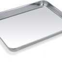 Baking Sheet, Stainless Steel Cookie Sheet Baking Pan Tray for Toaster Oven Size 9 x 7 x 1 Inch, Non Toxic & Healthy, Mirror Finish & Easy Clean, Dishwasher Safe