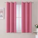 ChrisDowa Grommet Room Darkening Curtains for Bedroom and Living Room - 2 Panels Set Thermal Insulated Blackout Curtains (Pink, 38"W x45"L)