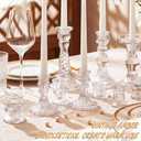 Mumufy 48 Pcs Clear Crystal Taper Candle Holders with Flameless Candles