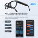AI Smart Glasses with 4K Camera & Audio | Bluetooth Video Recording Sunglasses with ChatGPT Translation, Voice Control, EIS Stabilization, Object Recognition, Smart Glasses for Men & Women (Black-Q6)
