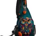 FyLybois Owl Sling Bag for Women Crossbody Backpack Lightweight Chest Daypack Fashion Shoulder Bags for Travel Hiking Biking (Green)
