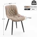 YOUNUOKE Dining Chairs Set of 2 Mid Century Modern Kitchen Chair Comfortable Upholstered Faux Leather Dinner Chairs for Kitchen Dining Room, Khaki, A-PU Leather