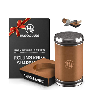 Hugo & Jude Premium Rolling Knife Sharpener - Sharpening Made Easy - Ergonomic Diamond Rolling Wheel Sharpener, 15/18/20/22° Magnetic Angles for Kitchen Knife Sharpener- Kitchen Gadgets & Gifts
Amazon's Choice