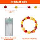 BlcTec Fall Decorations for Home 12.8FT 40 LED Maple Leaves Fall String Lights, Battery Operated Thanksgiving Fairy Lights with Timer for Indoor Outdoor Thanksgiving Autumn Harvest Fall Decor
