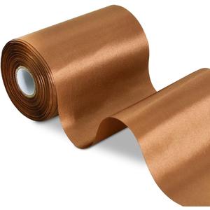 TONIFUL 4 Inch Wide Coffee Brown Solid Satin Ribbon 22yd Fabric Large Ribbon for Cutting Ceremony Grand Opening Chair Sashes Table Hair Car Bows Floral Craft Sewing Wrapping Wedding Party Decoration