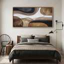 Large Brown and Black Abstract Canvas Wall Art - Modern Framed Artwork for Living Room, Minimalist Neutral Bedroom Wall Decor Above Bed, Contemporary Office Wall Paintings 24×48In