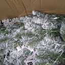 5ft Per-Lit Snow Flocked Christmas Tree, Artificial Christmas Tree with 200 Warm White Lights, 551 Branch Tips, Premium Green Full Xmas Tree for Easy Holiday Setup, Foldable Metal Base