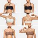 OEAK Womens Strapless Bras Jelly Push Up Bandeau Bra Non Slip Wireless Supportive Padded Bras Seamless Comfortable Tube Bra (Brown, L)