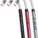 3 Pack Candle Lighter Electric Rechargeable Arc Windproof Lighters Flexible Neck Long Rotate 360 Plasma Lighter USB Flameless Lighters Candles Grill BBQ (Black+red+silver)