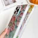 Elegent Girly 3D Flower Compatible with iPhone 11 Rectangle Edge Case, Cute Floral Pattern Slim Soft TPU Protective Bumper Cases Cover(Purple,11)
