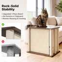 Veehoo Couch Protector from Cat Claws, Couch End Table with Cat Scratch Panel and Scratching Posts, Pet Corner Sofa Side Table Scratcher, Back Walnut, Left