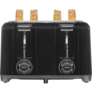 Proctor Silex 4 Slice Toaster with Extra Wide Slots for Bagels, Cool-Touch Walls, Shade Selector With 7 Browning Levels, Toast Boost, Auto Shut-off and Cancel Button, Black (24215PS)