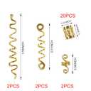 TEBIEKOY 26pcs Gold Hair Accessories for Women Loc Hair Jewelry for Braids Metal Dreadlock Beads Set Snake Hair Clips Decoration Gold