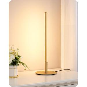 EDISHINE Upgraded LED Table Lamp, Stepless Dimmable Bedside Lamp with 3 Color Temperature, Modern Nightstand Lamp, Desk Lamps for Bedroom, Living Room, Corner, Gift, Metal Finish, Gold, 6W