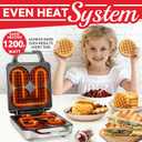SugarWhisk 2 in 1 Mini Waffle Maker with Removable Plates, Panini Press Sandwich Maker, Sandwich Press, Waflera Electrica, Sandwichera Electrica, 4 X 4 Inch Classic Waffle Maker for Kids, White