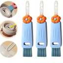 3 in 1 Cup Lid Cleaning Brush, 2025 New Multifunctional Water Bottle Cleaner Brush Set for Bottle Gap Tight Spaces Cup, Portable Cup Lid Gap Cleaner, Home Kitchen Crevice Brush Tools (Blue)