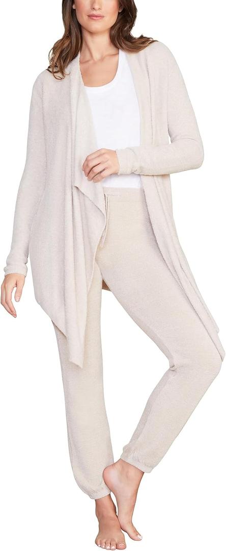 Barefoot Dreams CozyChic Lite Island Wrap Cardigan for Women, Soft Lightweight Knit with Pockets (Large-X-Large, Stone)