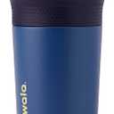 Owala Kids Insulation Stainless Steel Tumbler with Spill Resistant Flexible Straw, Easy to Clean, Kids Water Bottle, Great for Travel, Dishwasher Safe, 12 Oz, Navy and Blue (Home Base)
