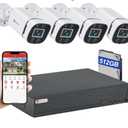 8CH H.265+ 3K Lite Wired CCTV Security Camera System with Human Vehicle Detection, 4X IP68 5MP Surveillance Camera for Indoor Outdoor, 512GB Hard Drive for 24-7 Recording, Remote Access