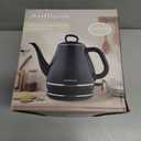 Anfilank Electric Gooseneck Kettle, 1L 1500W Fast Boil, 100% Stainless Steel BPA Free Pour-Over Coffee & Tea Kettle, Water Boiler with Auto Shut & Boil-Dry Protection, Black