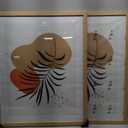 22x28 Frame Set of 2, Natural Oak Wood Style - Display 18x24 Picture Frame with Mat or 22 x 28 Poster Frame without Mat, Wall Mounting Horizontal and Vertical