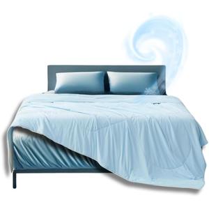 Continental Bedding Arctic Dreams Blue Cooling Comforter Duvet Breathable & Soft Polyester/Nylon Fabric - King Size 86 Inch x 102 Inch