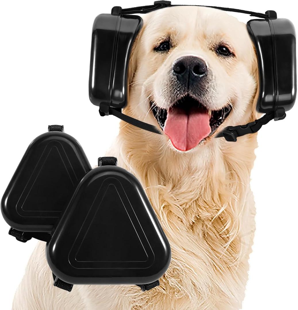 Dog Ear Muffs Noise Protection, Noise Cancelling Headphones for Dogs, Ear Covers for Hearing Protection and Anxiety - Black