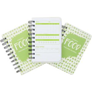 Paper Junkie Calorie Tracker Journal - Pocket Food Diary for Meal Logging - Calorie & Protein Tracker for Weight Loss - Spiral-Bound 3-Month Food Journal - 5.7 x 3.6 in, Soft Cover, Pack of 3
