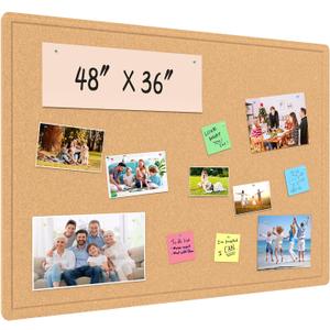 Samstar Large Bulletin Board - 48 x 36 Inches, Decorative Felt Pin Board for Wall - 4' x 3' Cork Board Alternative for Wall, Vision Board Photo Display Board Includes 30 Push Pins - Ginger Yellow