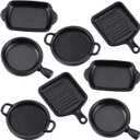 Skylety 8 Pcs Dollhouse Kitchen Accessories Dollhouse Metal Miniature Pots and Pans Mini Kitchen Stovetop Cookware Christmas Role Play Party Decoration Supplies