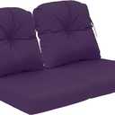 QILLOWAY Outdoor Chair Cushion Set with Strings,Replacement Outdoor Cushions for Patio Furniture.(Purple)-Sets of 2
