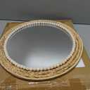 SWTHONY 18 Inch Boho Round Hanging Wall Mirror Decorative Rattan Circle Mirrors for Farmhouse, Living Room, Bedroom