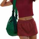 Womens Skort Sets 2 Piece Outfits Crop Top Elastic Waist Shirt Skorts Skirt Set Casual Activewear Outfits 2026 (Red, L)